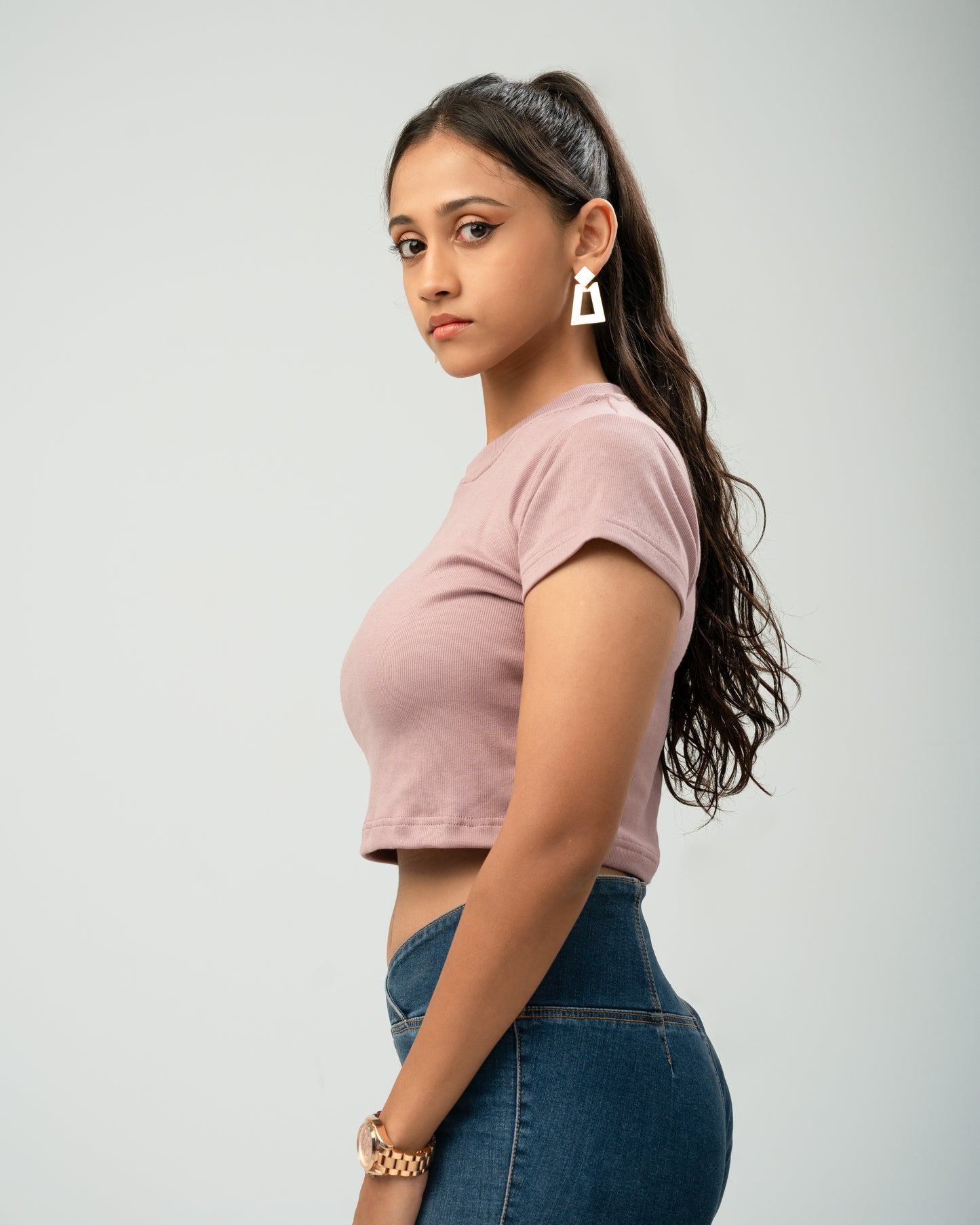 Mauve Muse Ribbed Crop Top