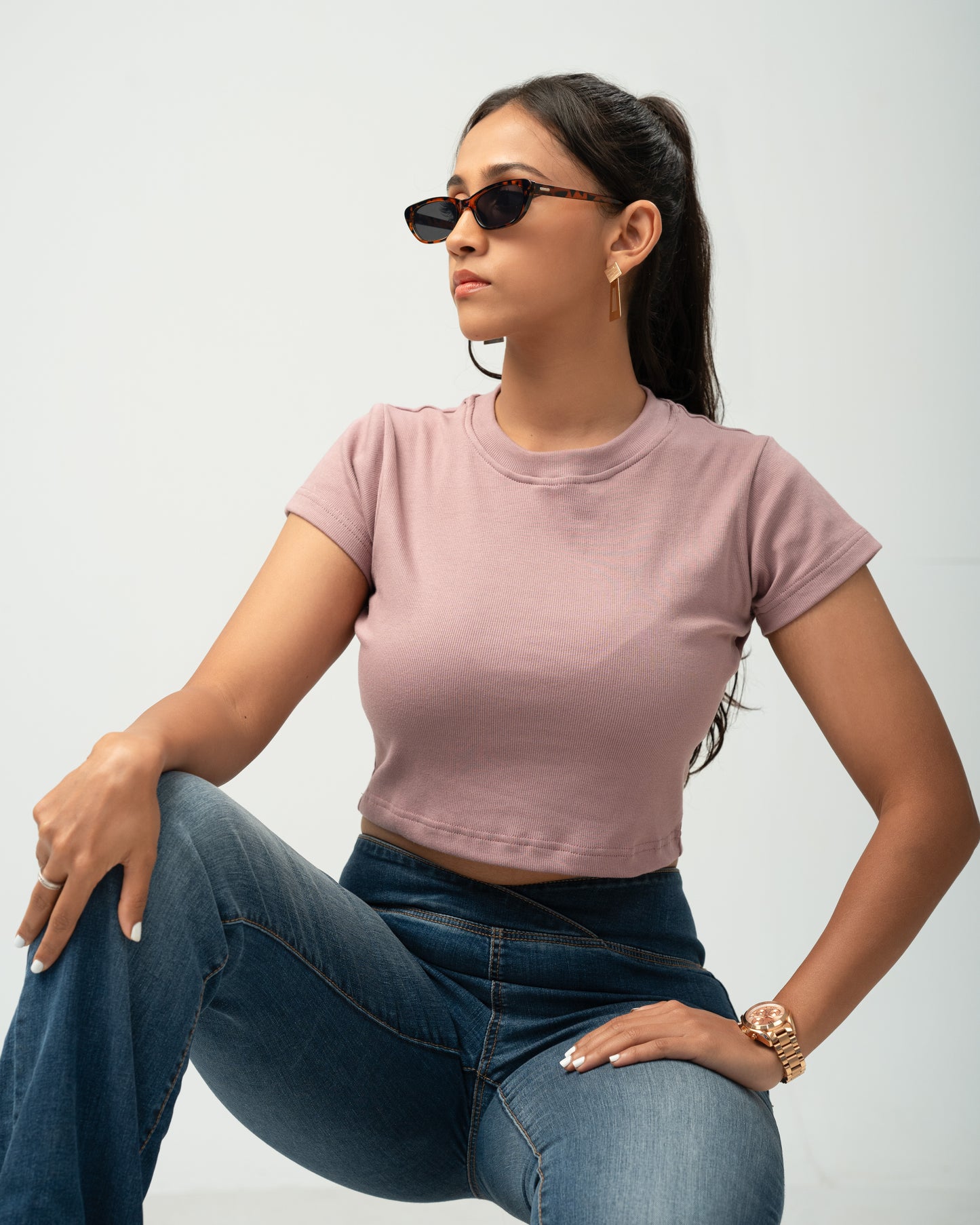Mauve Muse Ribbed Crop Top