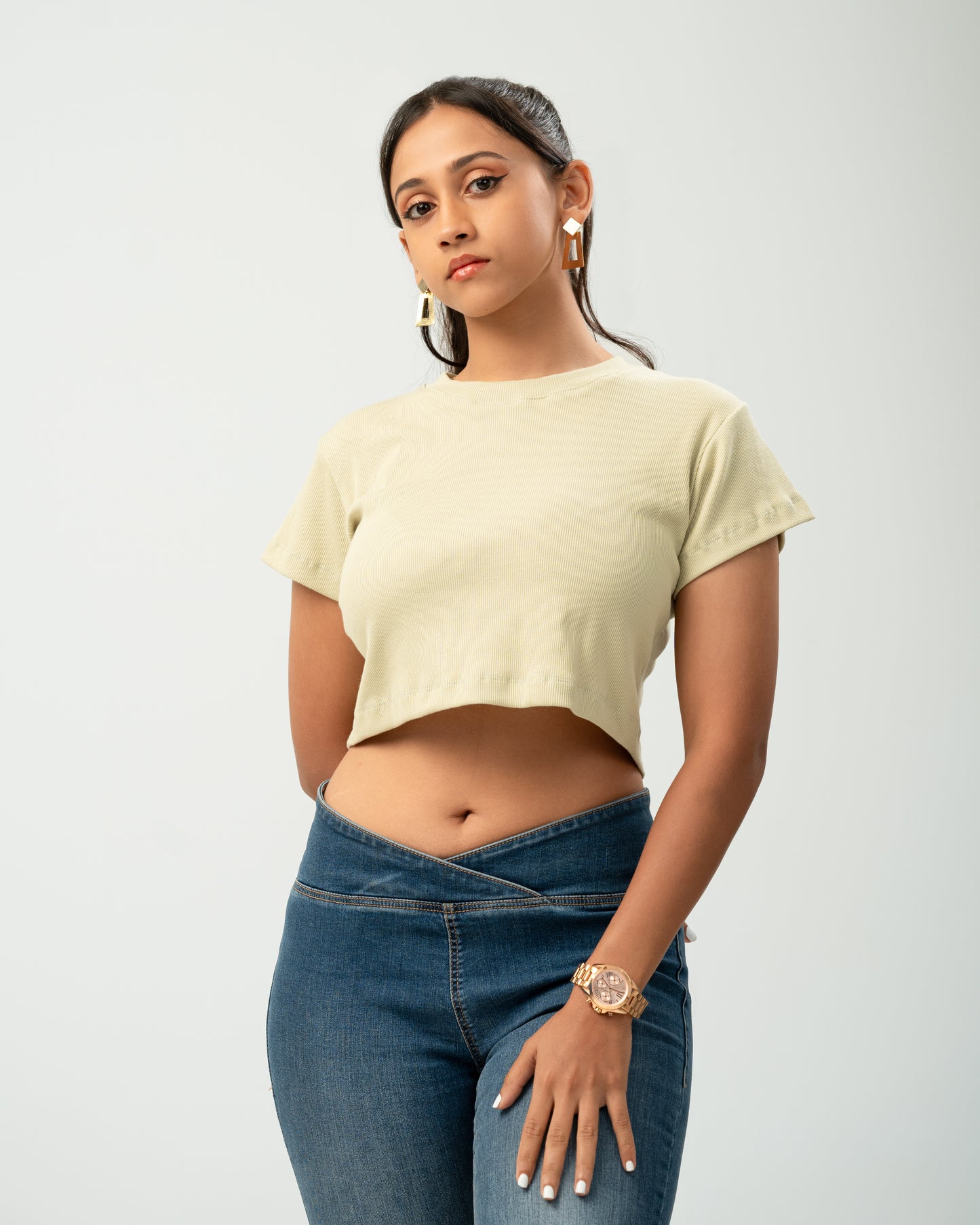 Sage Breeze Ribbed Crop Top