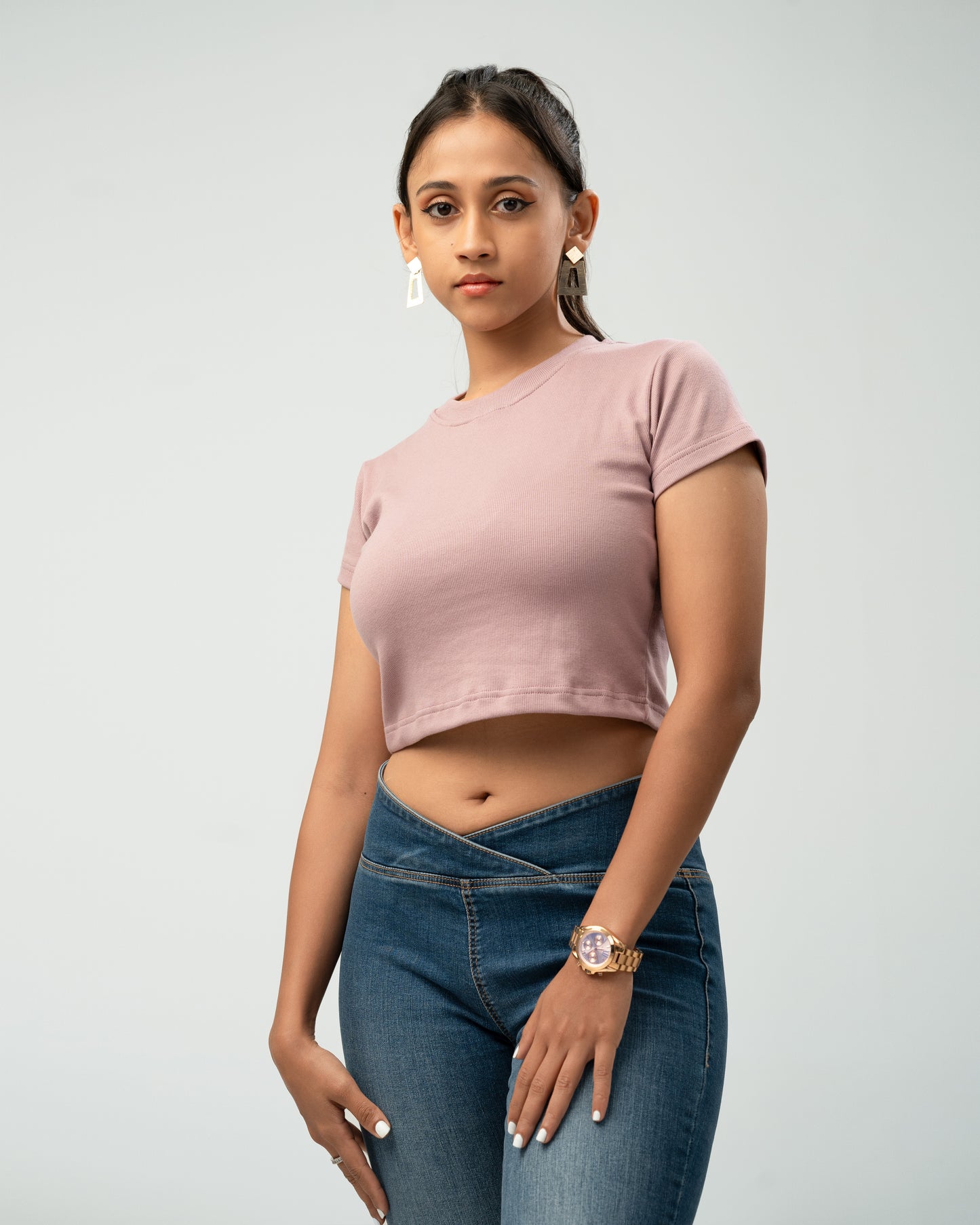 Mauve Muse Ribbed Crop Top