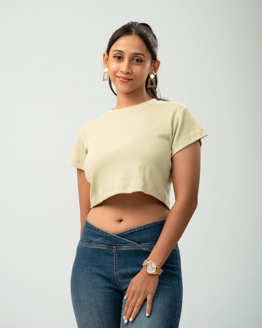 Sage Breeze Ribbed Crop Top