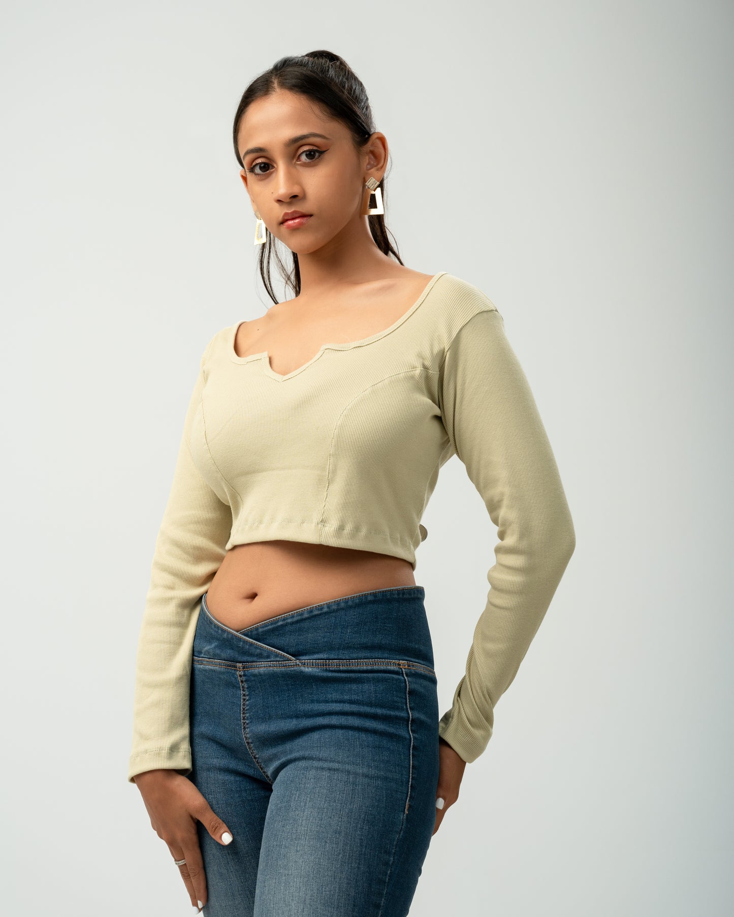 Sage Notch Crop Top