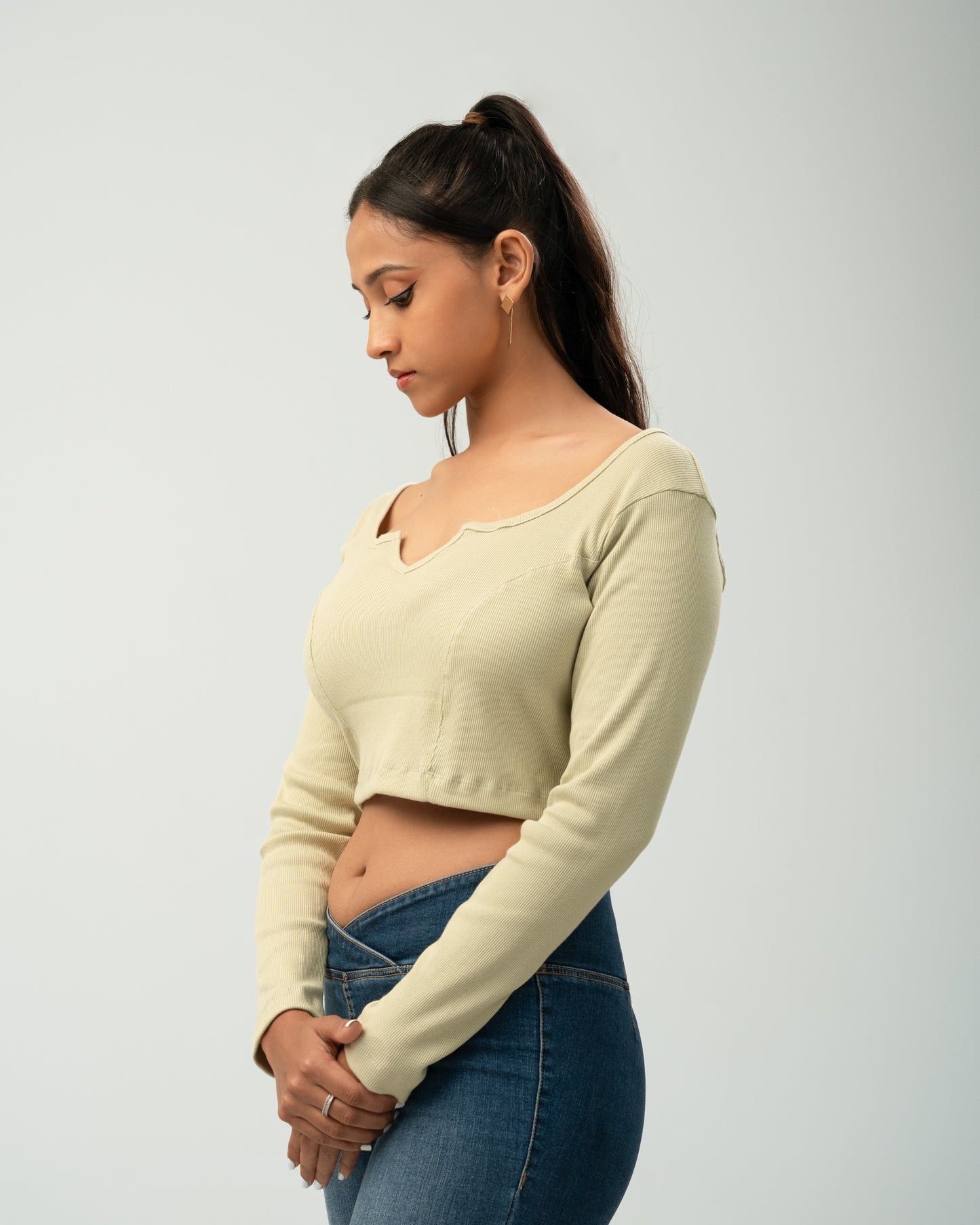 Sage Notch Crop Top