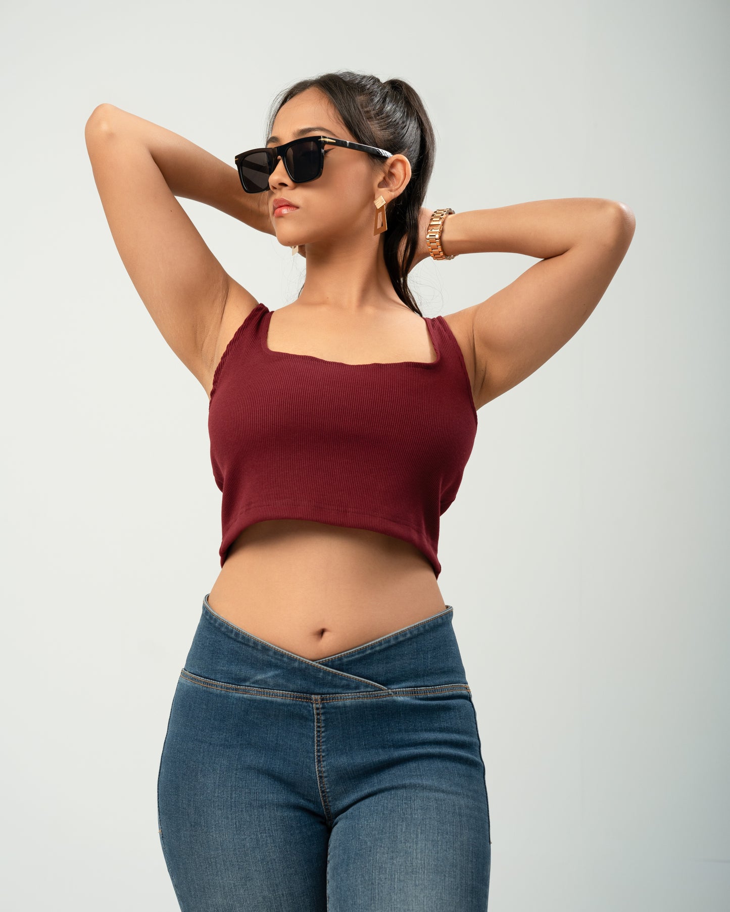 Crimson Luxe Ribbed Tank Top